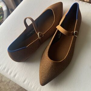 Rothy’s brown strapped flats